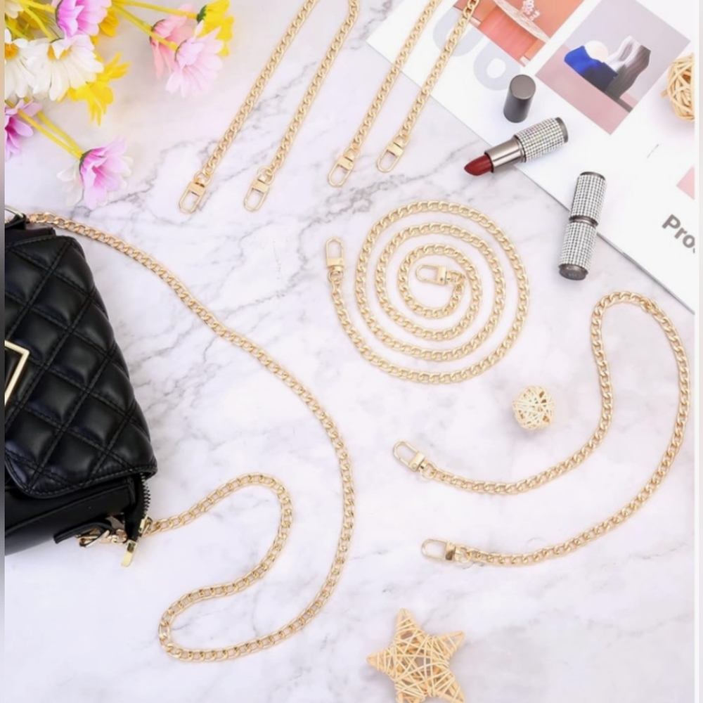 Set Of 3 Purse Chains. Goldtone. Two 40.2"  And One 47.2" Crossbody Chains NWOT